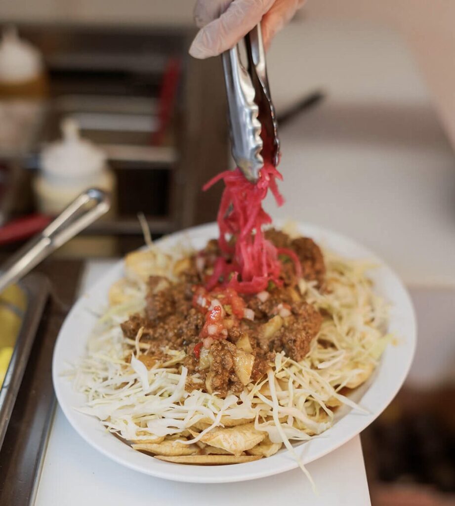 Tajadas con carne molida